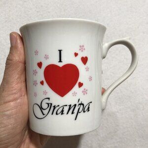 George Good Love Grandpa Mug Message White Red Heart Birthday Gift Vintage Japan